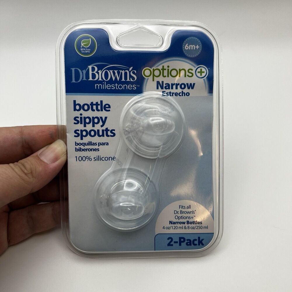 Dr Brown’s Options+ Sippy Spout Narrow Bottle 2 Pack 6m Silicone Replacement